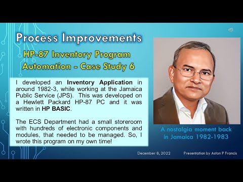 Process Improvements - HP-87 Inventory Program Automation - Case Study 6