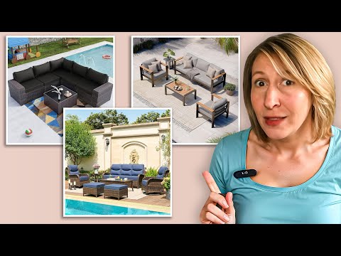 4-Piece Patio Furniture Set, Outdoor Wicker Conversation Set with Tempered Glass Coffee Table, Heavy Duty PE Rattan Sectional Sofa & Washable Cushions for Backyard, Deck, Poolside (Brown Rattan/Beige) video review thumbnail