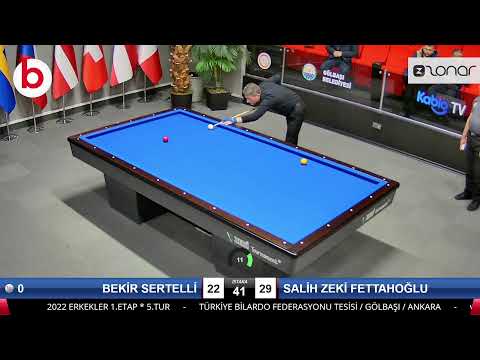 BEKİR SERTELLİ & SALİH ZEKİ FETTAHOĞLU Bilardo Maçı - 2022 ERKEKLER 1.ETAP-5.TUR