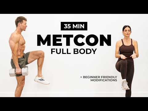35 Min Full Body METCON | Dumbbell Strength + Fat Burning HIIT Workout