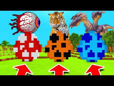 Minecraft PE : DO NOT CHOOSE THE WRONG SPAWN EGG! (Demon Eye, Tiger & Hydra Dragon)
