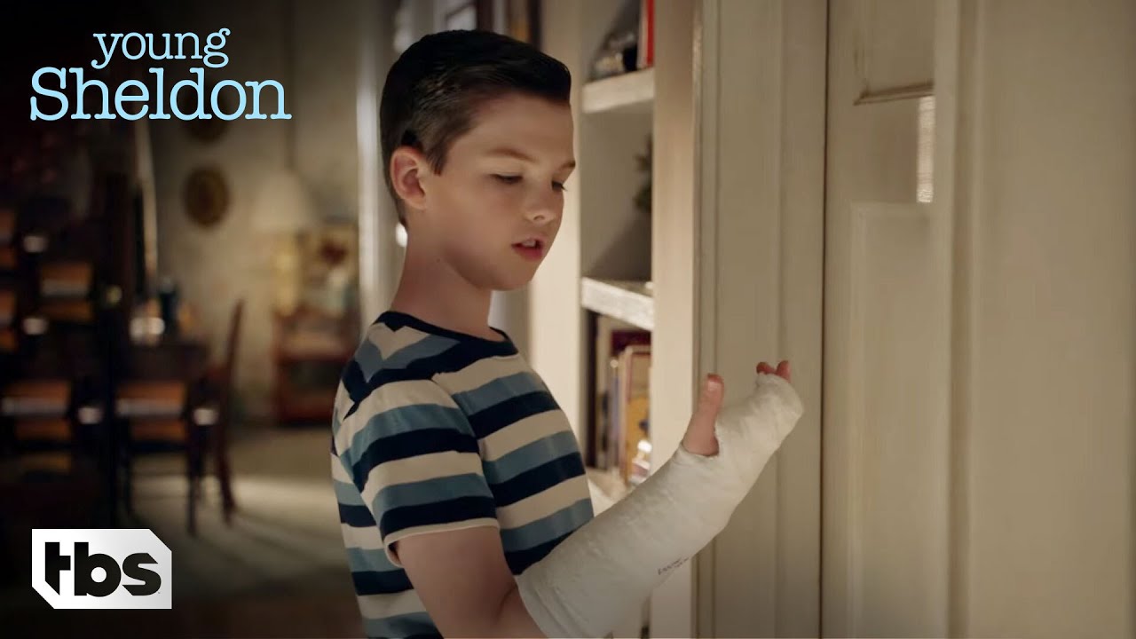 Sheldon Gets A Cast (Clip) | Young Sheldon | TBS