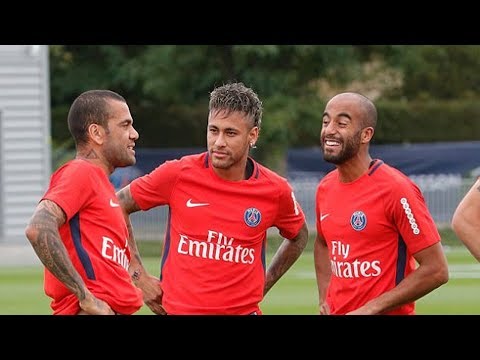 Neymar First Training in PSG - ft. Alves, Silva, Marquinhos 04/08/2017
