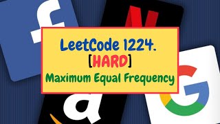 YouTube video 'LeetCode 1224. [HARD] Maximum Equal Frequency'
