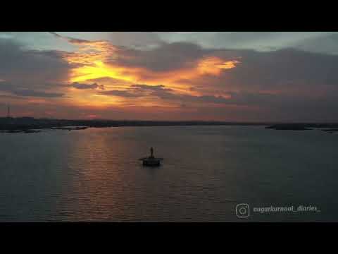  🩵 Beautiful Nagarkurnool | Mini Tank Bund Lake Sunset & Buddha Statue Drone View