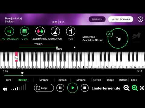 Shakira - Dare - Klavier lernen - Musiknoten - Akkorde