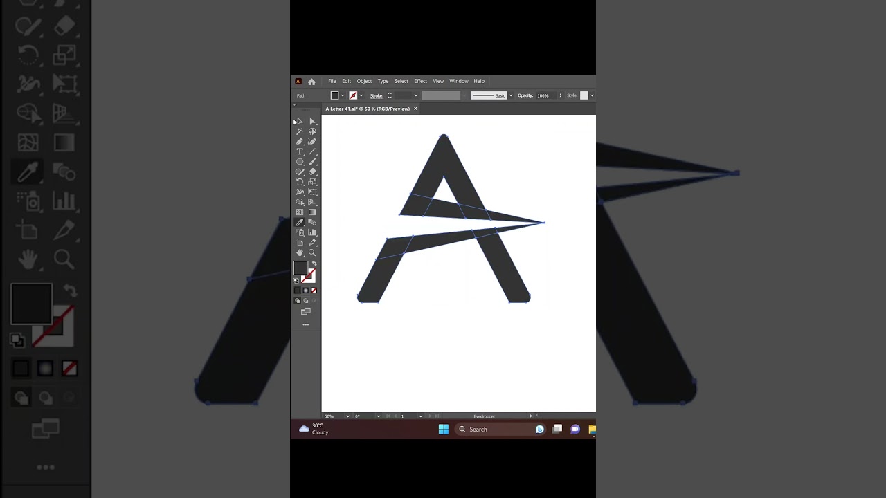 Logo Letter A: Designing a Minimalist Logo in Adobe Illustrator  #logodesign #shortsfeed #design
