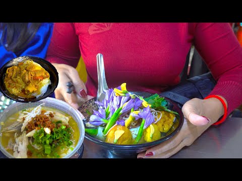 Phnom Penh Street Food - $1.50 For Nom BanhJok Sraos And $1.25 For Rice Noodle With Chicken Curry