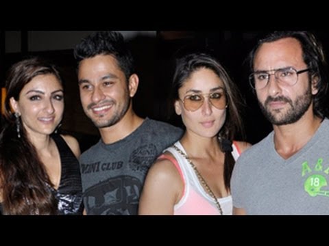 Saif Ali Khan & Kareena Kapoor @ Kunal Khemu's 30th birthday bash