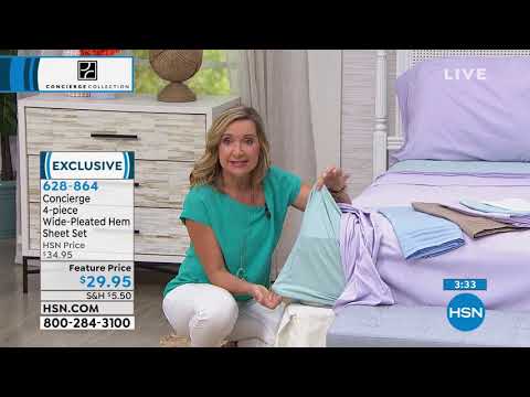 Concierge Collection  4piece WidePleated Hem Sheet Set