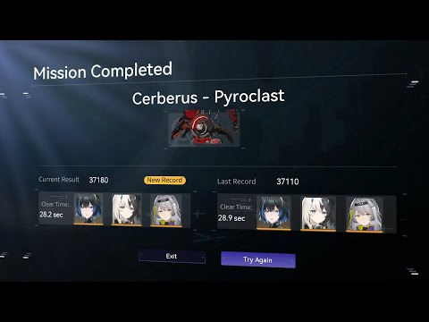 Snowbreak: Cerberus - Pyroclast V 28.2s, Dawnwing + Eatchel