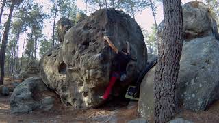 Video thumbnail: Problem 38 (Red TD-, 95.2), 4+. Fontainebleau