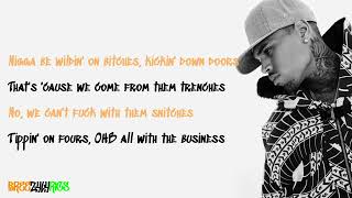 Chris Brown - Shut Down (feat. HoodyBaby, Young Lo, Young Blacc &amp; Dee Cosey) [LYRIC VIDEO]