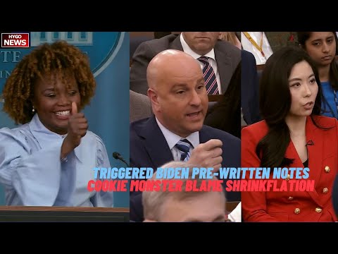 KJP Gets Triggered On Biden Pre-Written Notes, Biden Cookie Monster complaints blame shrinkflation