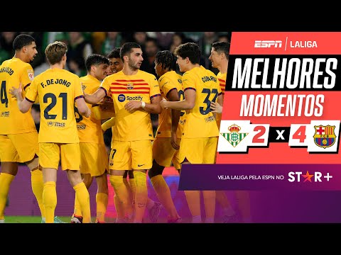 Gols e lances de Betis x Barcelona