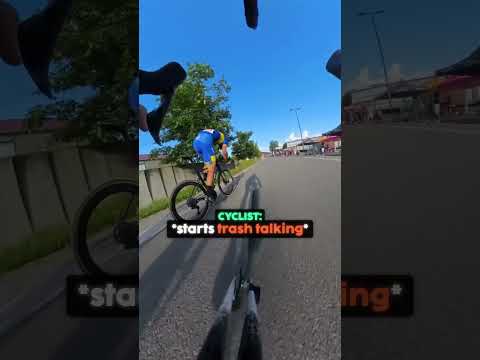 Cyclist pushes and wins by a tiny margin