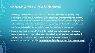 Estimasi Evapotranspirasi - [Responsi Praktikum Iklim Mikro dan Agroklimat]