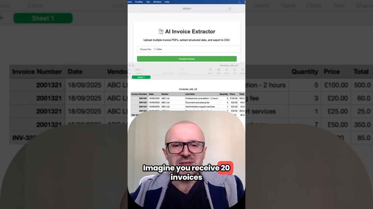 AI Invoice Extractor - Process Multiple PDFs & Export to CSV