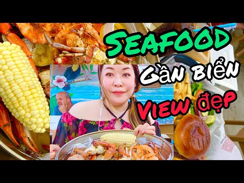 Gia đình đi ăn nha hàng Seafood em Nova Jersey, nhà hang views đẹp, đồ ăn ngon