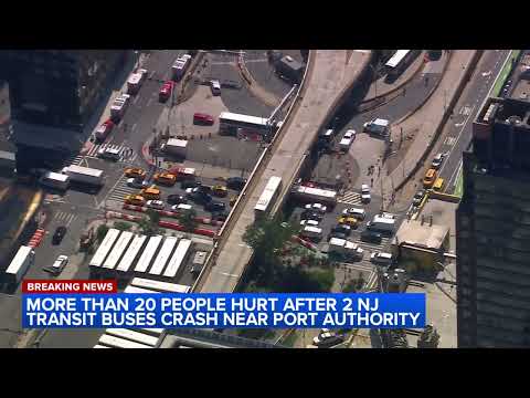More than 20 hurt after 2 NJ Transit buses crash near Port Authority