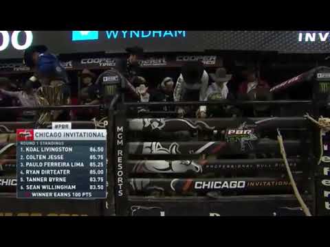 Chase Outlaw rides Trouble Maker for 87 points (PBR)
