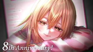 【 祝8年 】感謝の晩酌雑談だ🥂✨祝杯あげよう！ch27万も！【 にじさんじ / 家長むぎ 】のサムネイル