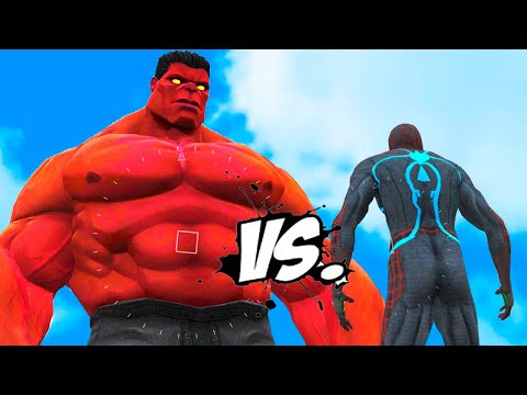 BIG RED HULK vs SPIDER-MAN SECRET WARS SUIT - EPIC SUPERHEROES BATTLE