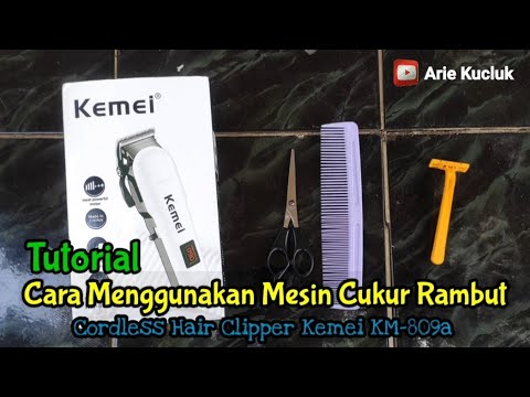 Cara Menggunakan Mesin Cukur Rambut. Cordless Hair Clipper Kemei KM-809a. Tutorial.