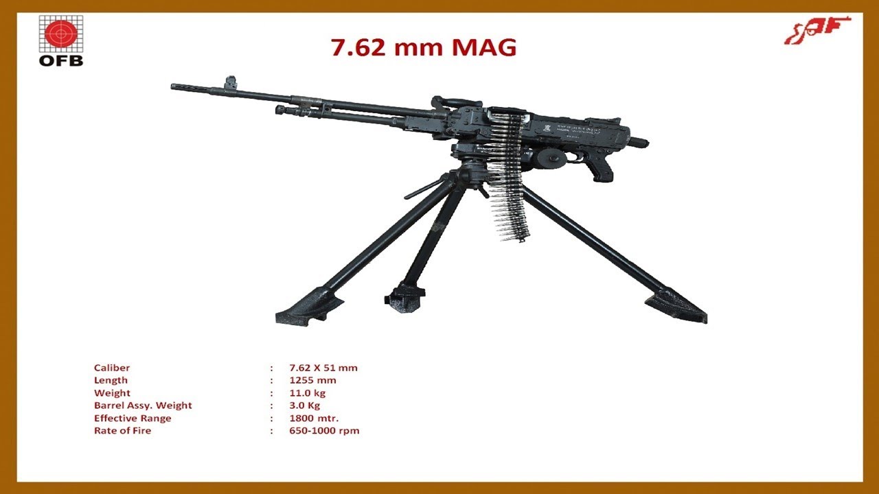 Watch video MACHINE GUN 7.62 MM (MAG) 2A1 WITH CES & WITH LIGHT BARREL ASSY by Ordinance Factory Board Now MACHINE GUN 7.62 MM (MAG) 2A1 WITH CES & WITH LIGHT BARREL ASSY by Ordinance Factory Board