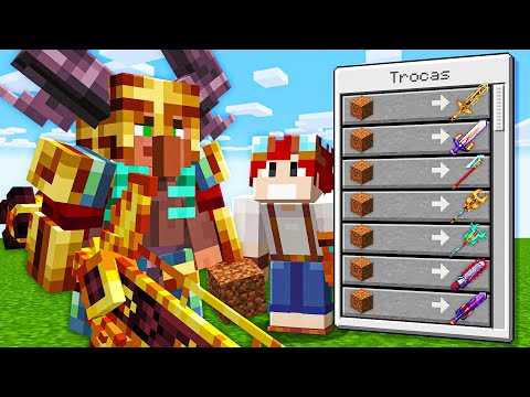 Villagers trade OPS swords in Minecraft.