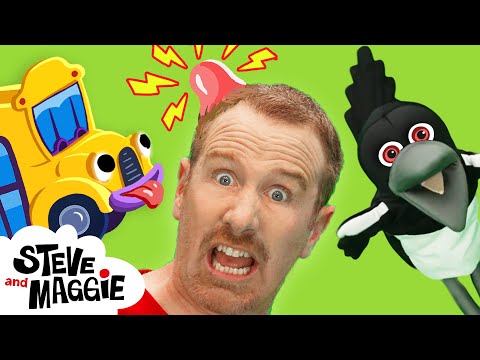Wheels on the Big Magic Toy Bus Story with Steve and Maggie | Toys for Kids | Wow English TV