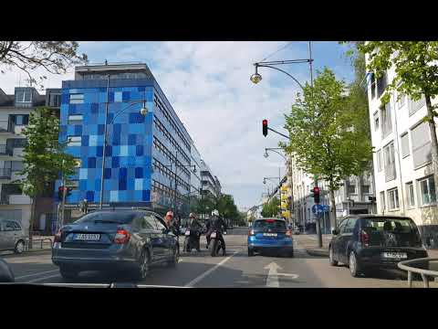 Frankfurt city car driving on 19th April 2020 - 4k