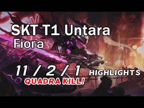 SKT T1 Untara Fiora vs Camille Highlights | Quadra Kill!