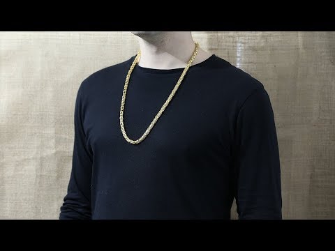 i12_30 - 9ct Gold Italian Cage Chain   7.5mm  30"