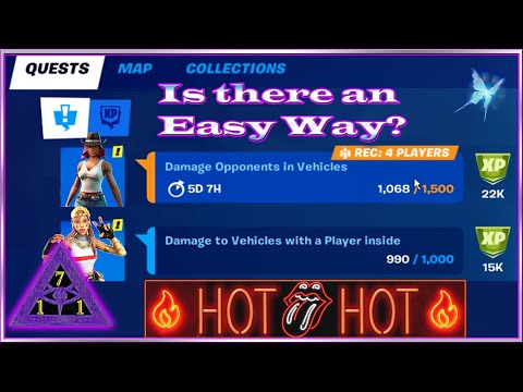 Fortnite Week 7 Legendary Quest Damage Opponents in Vehicles Challenge Comment for Easy Way Trick EZ