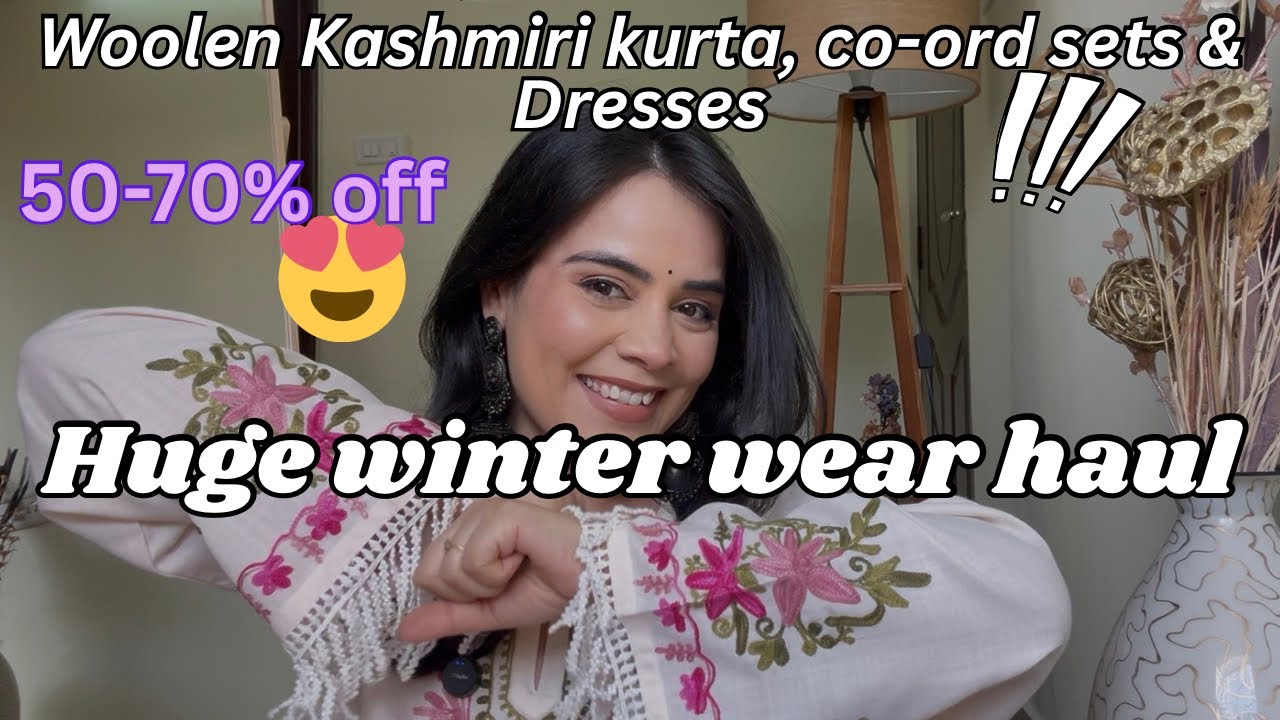 huge myntra winter haul, Kashmiri Kurtis, dresses & co-ord sets | 50-70% off | edgyetika | #myntra