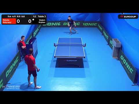 13:15 Mykola Halynskyi 1-3 Vadym Hryban 14.05.2023 TT Euro.Cup Ukraine Star. TABLE 3