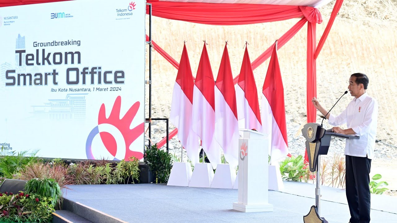 Sambutan Presiden Jokowi saat Groundbreaking Gedung Telkom Smart Office, IKN, 1 Maret 2024