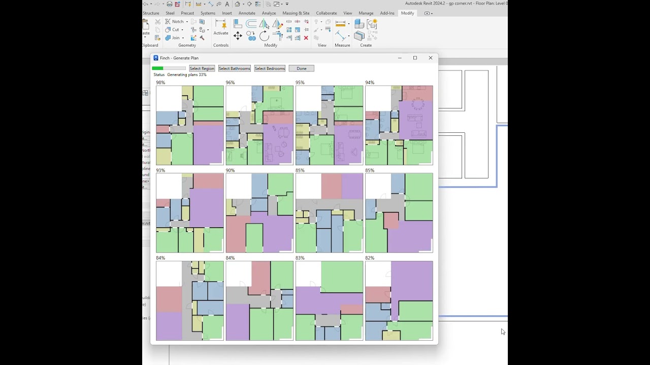 Generate floor plans in Revit