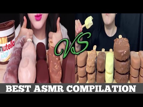 Asmr Magnum Ice cream party |Jane Asmr vs Daro Asmr |Satisfying Asmr Eating Compilation | Part 18