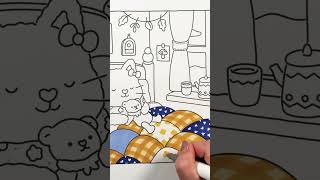 Coloring a cozy quilt with #alcoholmarkers #coloringbook #coloring #colouring