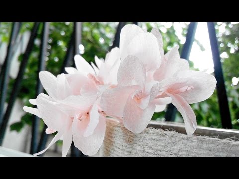 Hydrangea Flower From Crepe Paper Craft Tutorial. realistic paper flowers diy