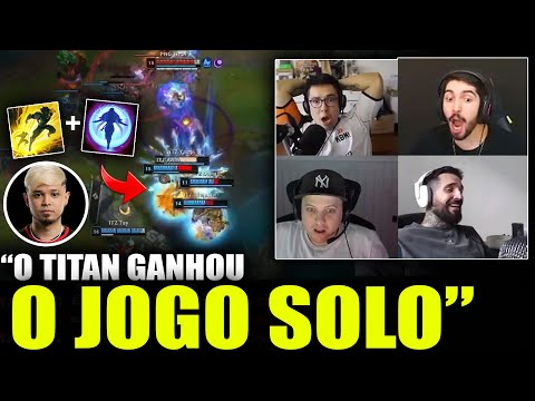 BrTT, Jukes, Yetz e AxT reagindo a JOGADA do TitaN de Aphelios