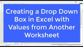 Download the video "How to Create a Dropdown Box in Excel | Pull values from another sheet into your drop down box"