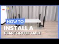 How To Install The Rectangular Glass Coffee Table With Metal Tube Legs HV10316 Costway Howto