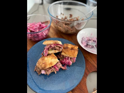PULLED LAMB SLIDERS WITH SMOKED AND SLOW COOKED LEG OF LAMB.... using my signature BBQ DRY RUB