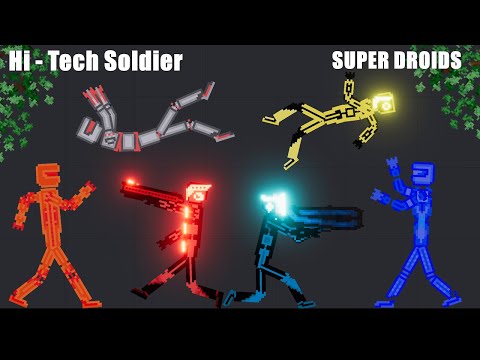 Super Droids vs Hi-Tech Soldier in People Playground
