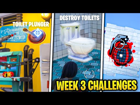 Fortnite | Find Deadpool’s Toilet Plunger & Destroy Toilets Location! (Deadpool Week 3)