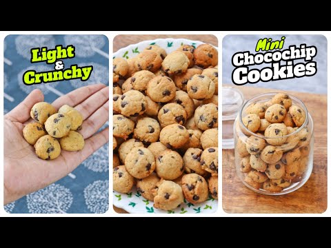 Mini Chocochip Cookies | Perfect Light & Crunchy Eggless Cookies | Chocochip Cookies Recipe