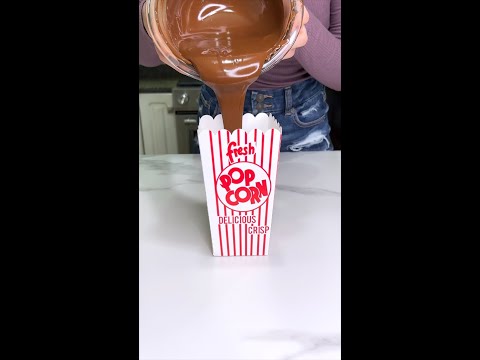 Chocolate popcorn box with caramel corn mousse #corn #popcorn #chocolate #shorts